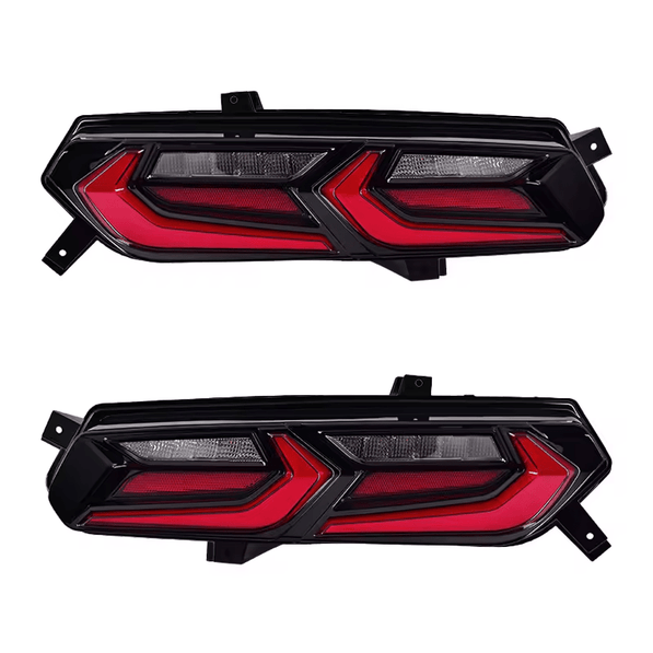 C8 Style Red / Euro Tail Lights - C7 Corvette (2014 - 2019) - Tail Lights - Texas Carbon