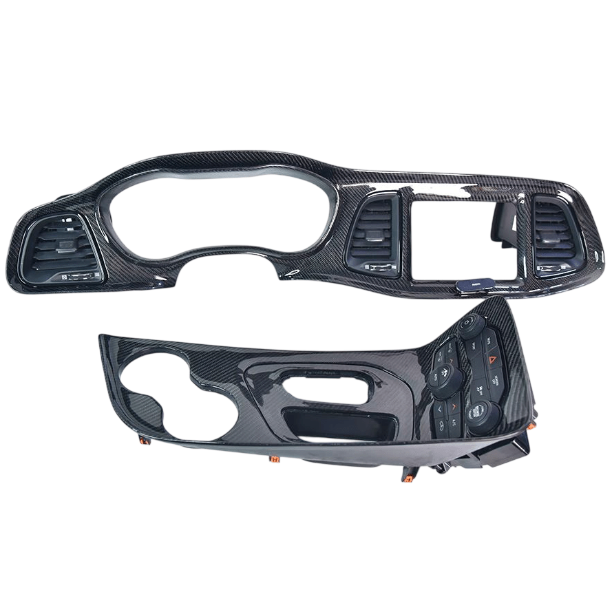 Carbon Fiber Full Dash & Center Console Replacement – Charger / Challenger (2014–2023) - Carbon Trim - Texas Carbon