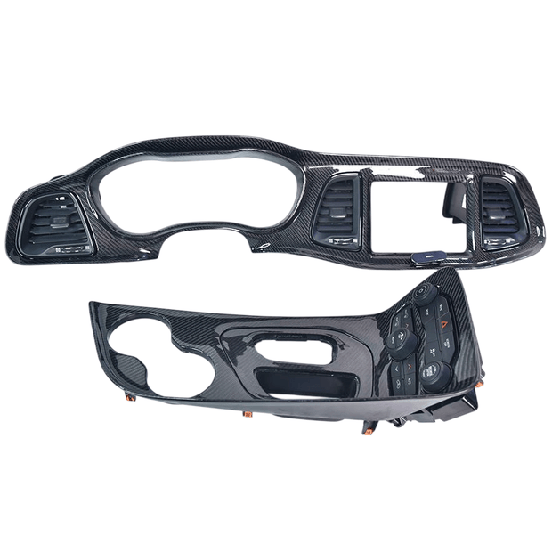 Carbon Fiber Full Dash & Center Console Replacement – Charger / Challenger (2014–2023) - Carbon Trim - Texas Carbon