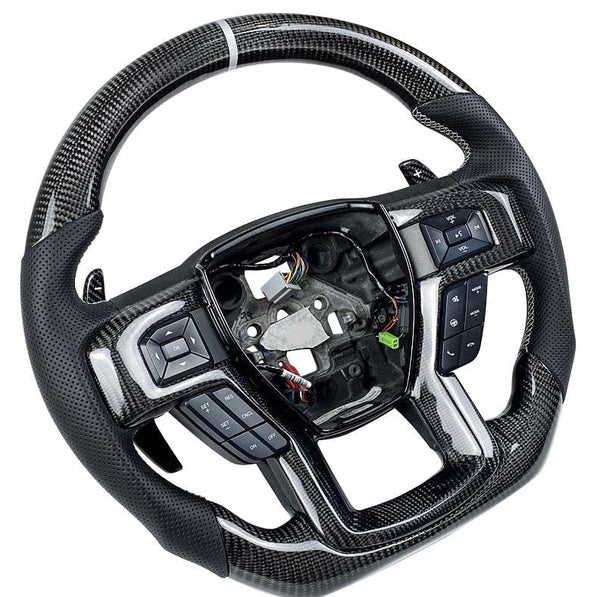 Carbon Fiber Steering Wheel - Ford F - 150 (2015–2020) - Steering wheel - Texas Carbon