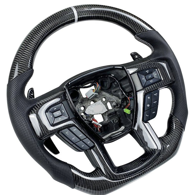 Carbon Fiber Steering Wheel - Ford F - 150 (2015–2020) - Steering wheel - Texas Carbon