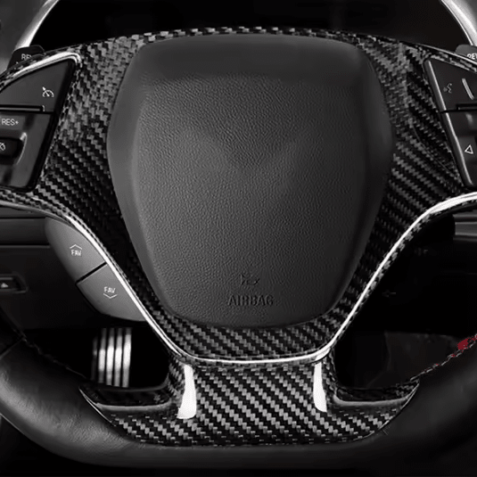 Carbon Steering Wheel Frame Trim - C7 Corvette (2014 - 2019) - Carbon Trim - Texas Carbon