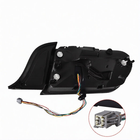 2015-2023 S550 Mustang clear lens Euro LED tail light rear housing with wiring harness and plug connector