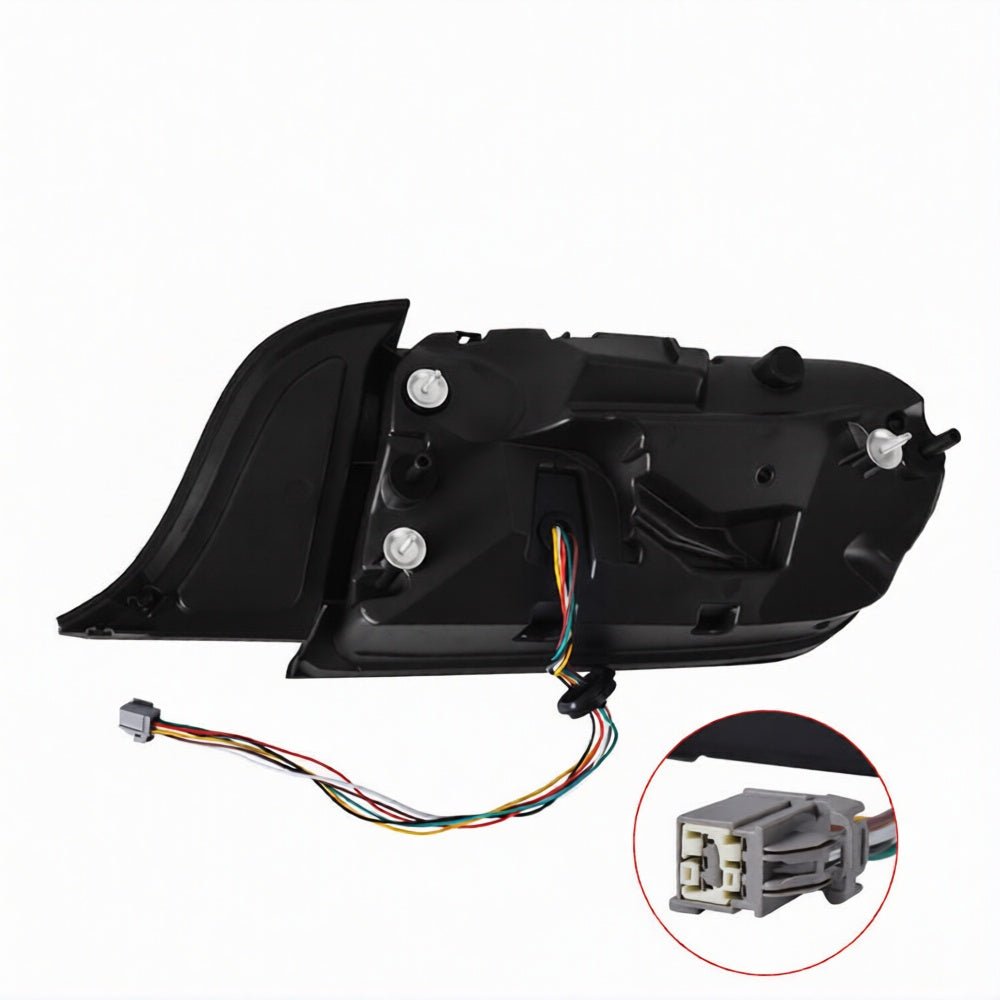 2015-2023 S550 Mustang clear lens Euro LED tail light rear housing with wiring harness and plug connector