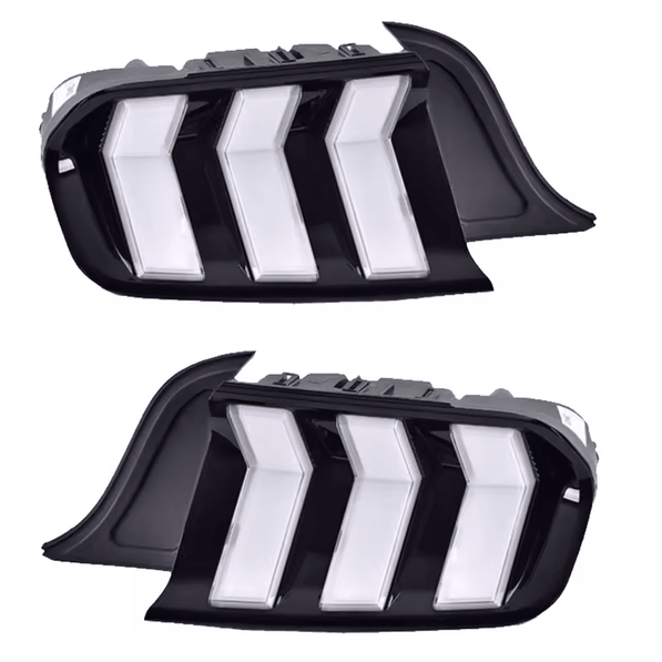 S650 Style Red, Euro, Smoked Euro Tail Lights - Mustang (2018–2023) - Tail Lights - Texas Carbon