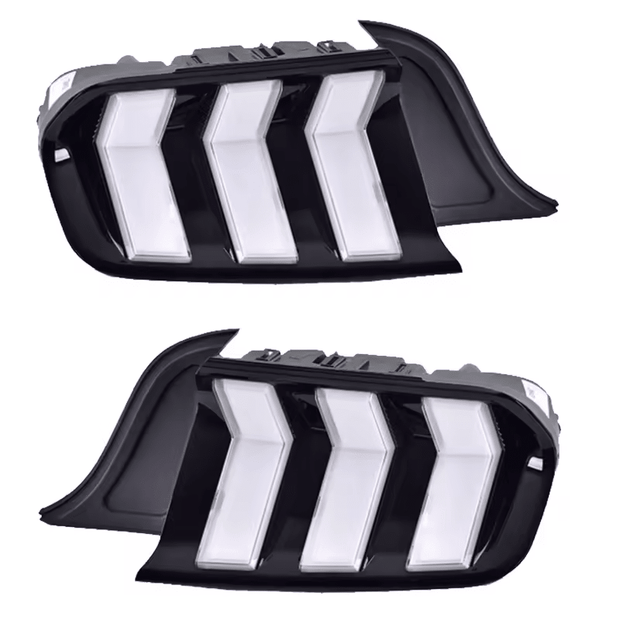 S650 Style Red, Euro, Smoked Euro Tail Lights - Mustang (2018–2023) - Tail Lights - Texas Carbon