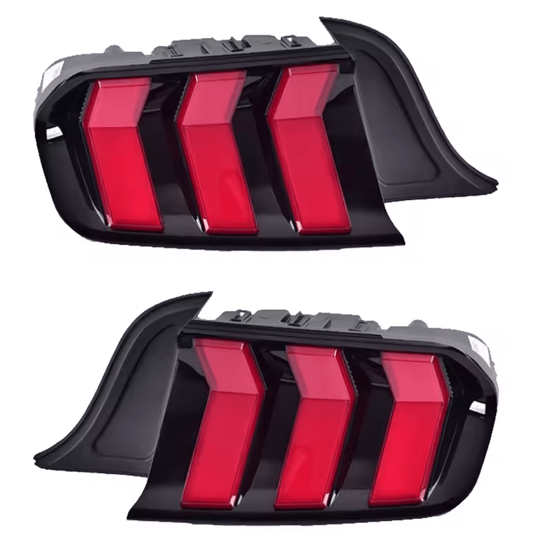 S650 Style Red, Euro, Smoked Euro Tail Lights - Mustang (2018–2023) - Tail Lights - Texas Carbon