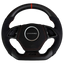 2016-2024 Chevrolet Camaro carbon fiber custom steering wheel with Alcantara-style grips, red stitching, and red center stripe