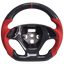 Chevrolet Corvette C7 carbon fiber custom steering wheel with red Alcantara grips, red center stripe, and exposed airbag mount